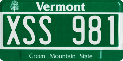 VT license plate XSS981