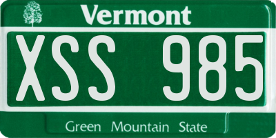 VT license plate XSS985
