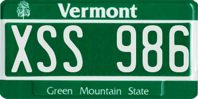 VT license plate XSS986