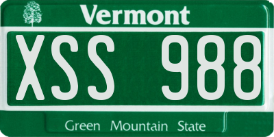 VT license plate XSS988