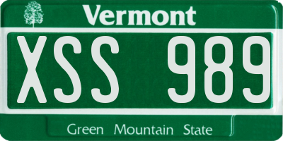 VT license plate XSS989