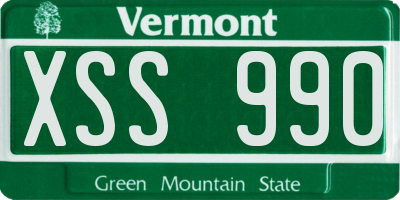 VT license plate XSS990