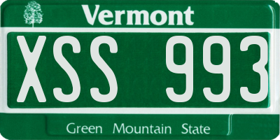 VT license plate XSS993