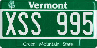 VT license plate XSS995