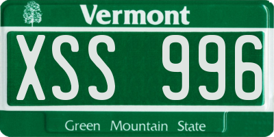 VT license plate XSS996