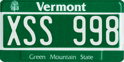 VT license plate XSS998