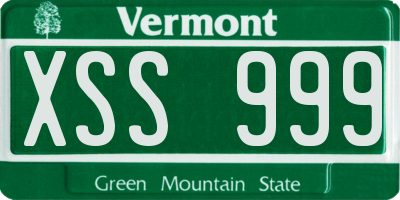 VT license plate XSS999