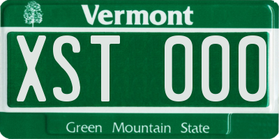 VT license plate XST000