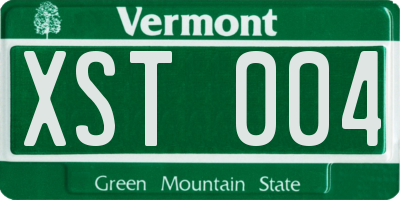 VT license plate XST004
