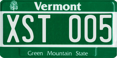 VT license plate XST005