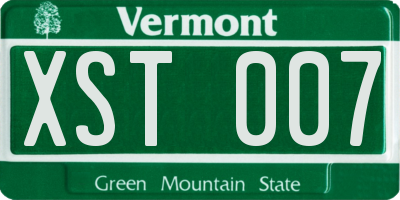 VT license plate XST007