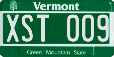VT license plate XST009