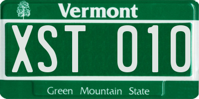 VT license plate XST010