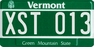 VT license plate XST013