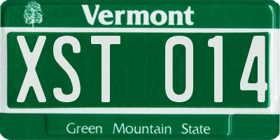 VT license plate XST014