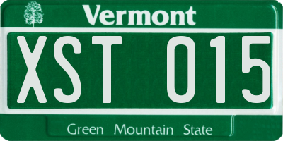 VT license plate XST015