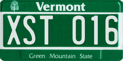 VT license plate XST016