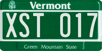 VT license plate XST017