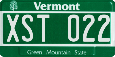 VT license plate XST022