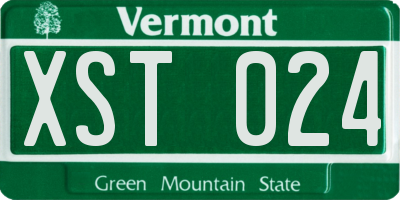 VT license plate XST024