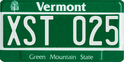 VT license plate XST025
