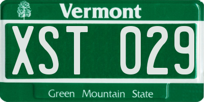 VT license plate XST029