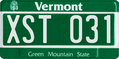VT license plate XST031
