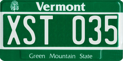 VT license plate XST035