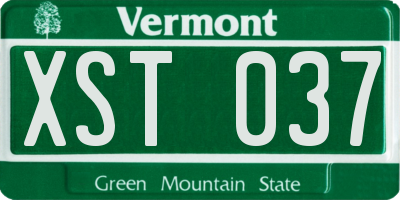 VT license plate XST037