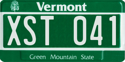 VT license plate XST041