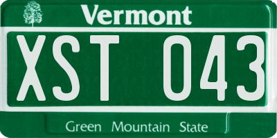 VT license plate XST043