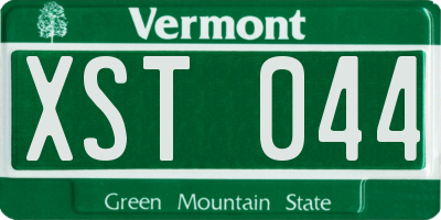 VT license plate XST044