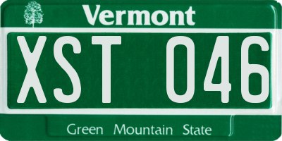 VT license plate XST046
