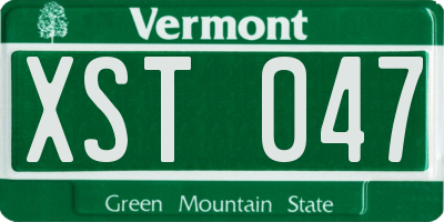 VT license plate XST047