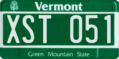 VT license plate XST051