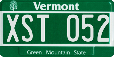 VT license plate XST052