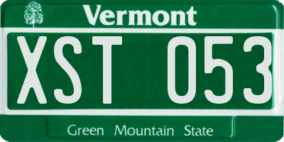 VT license plate XST053