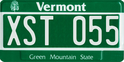 VT license plate XST055