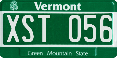 VT license plate XST056