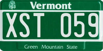 VT license plate XST059
