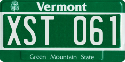 VT license plate XST061
