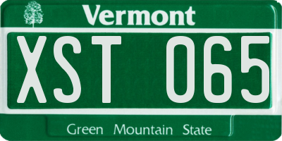 VT license plate XST065