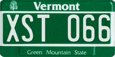 VT license plate XST066