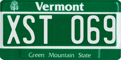 VT license plate XST069