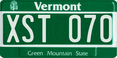 VT license plate XST070