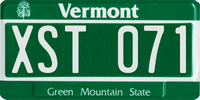 VT license plate XST071