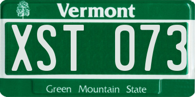 VT license plate XST073