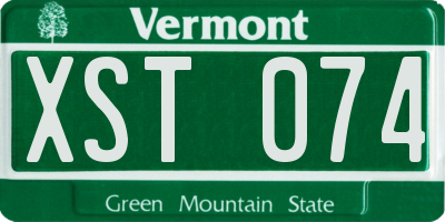 VT license plate XST074