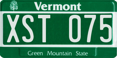 VT license plate XST075