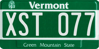 VT license plate XST077